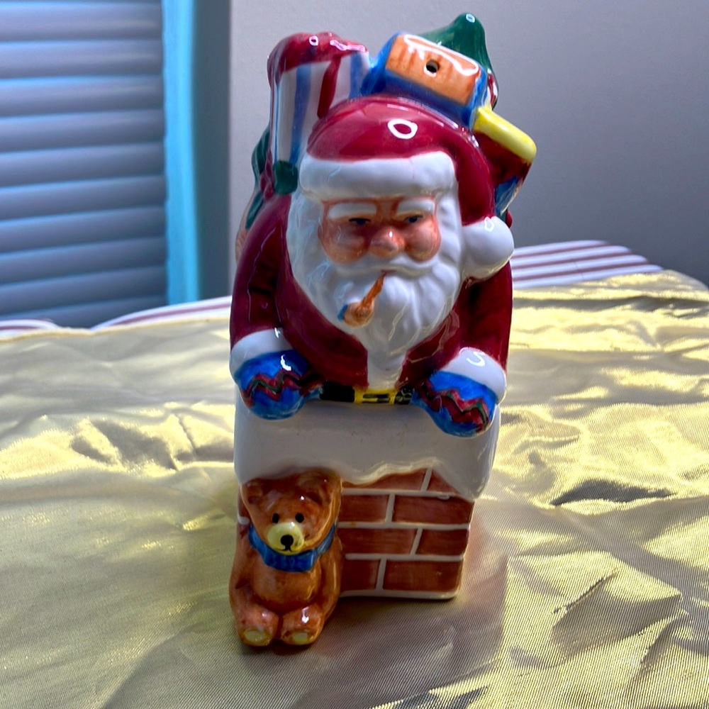 Vintage & Retired “A Christmas Story” Santa in the Chimney stacking salt…
